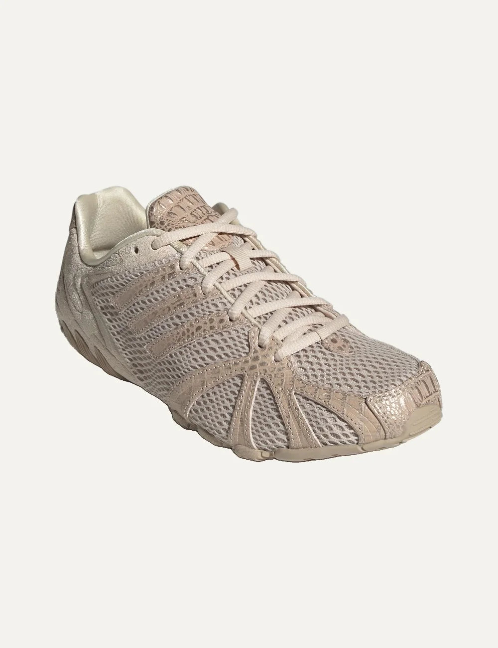 adidas Originals women Ghost Sprint Crystal Linen mesh sneakers with metallic details and textured sole angled