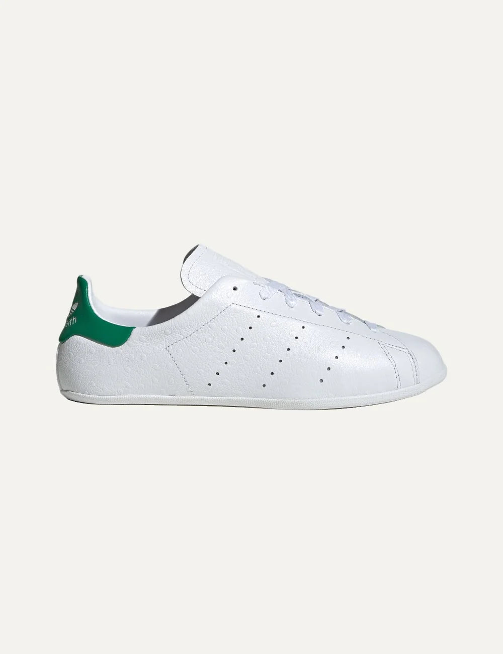 adidas Originals women Stan Smith Lo Pro white leather sneakers with green heel detail and perforated 3-Stripes