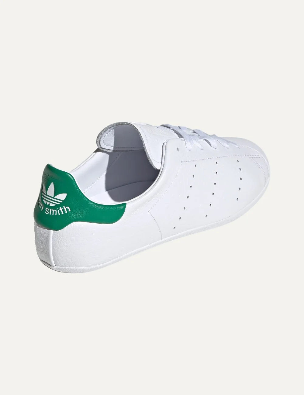 adidas Originals women Stan Smith Lo Pro white leather sneakers with green heel detail and perforated 3-Stripes back