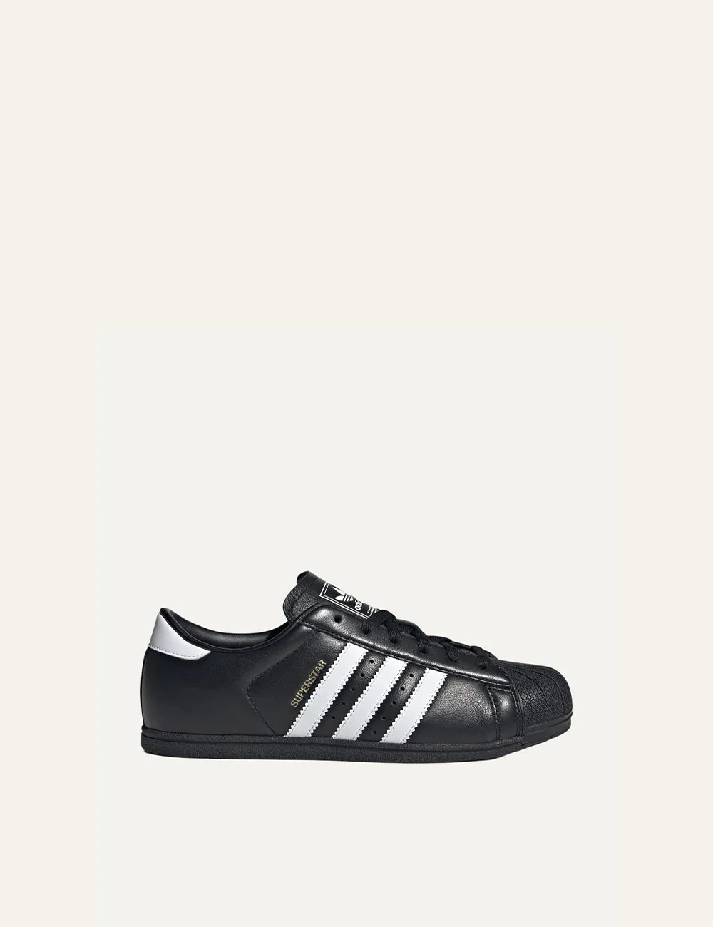 adidas Originals women Superstar Lo Pro black leather sneakers with white stripes and shell toe