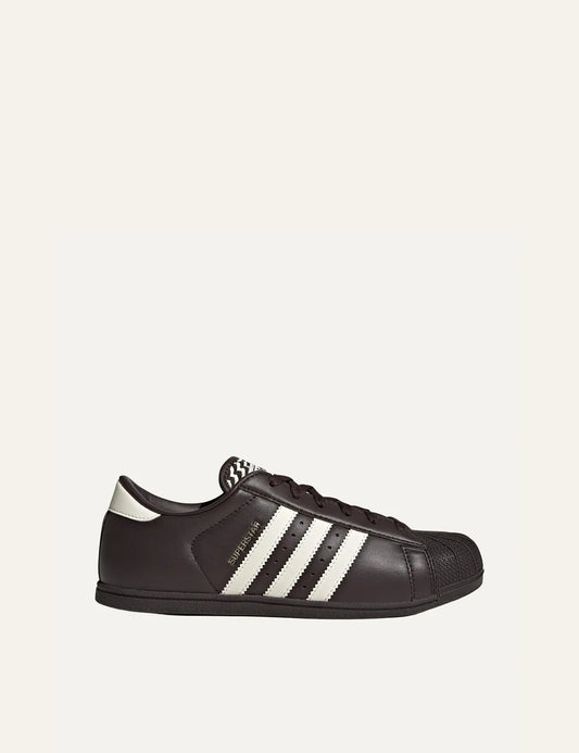 adidas Originals women Superstar Lo Pro Aurora Coffee leather sneakers with Cream White stripes side view