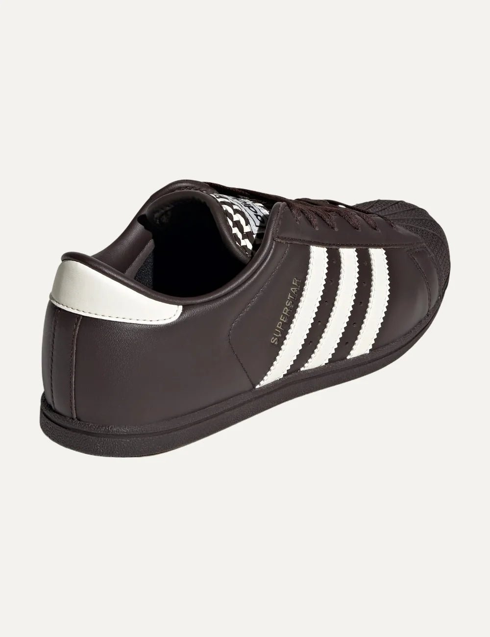 adidas Originals women Superstar Lo Pro Aurora Coffee leather sneakers with Cream White stripes back view