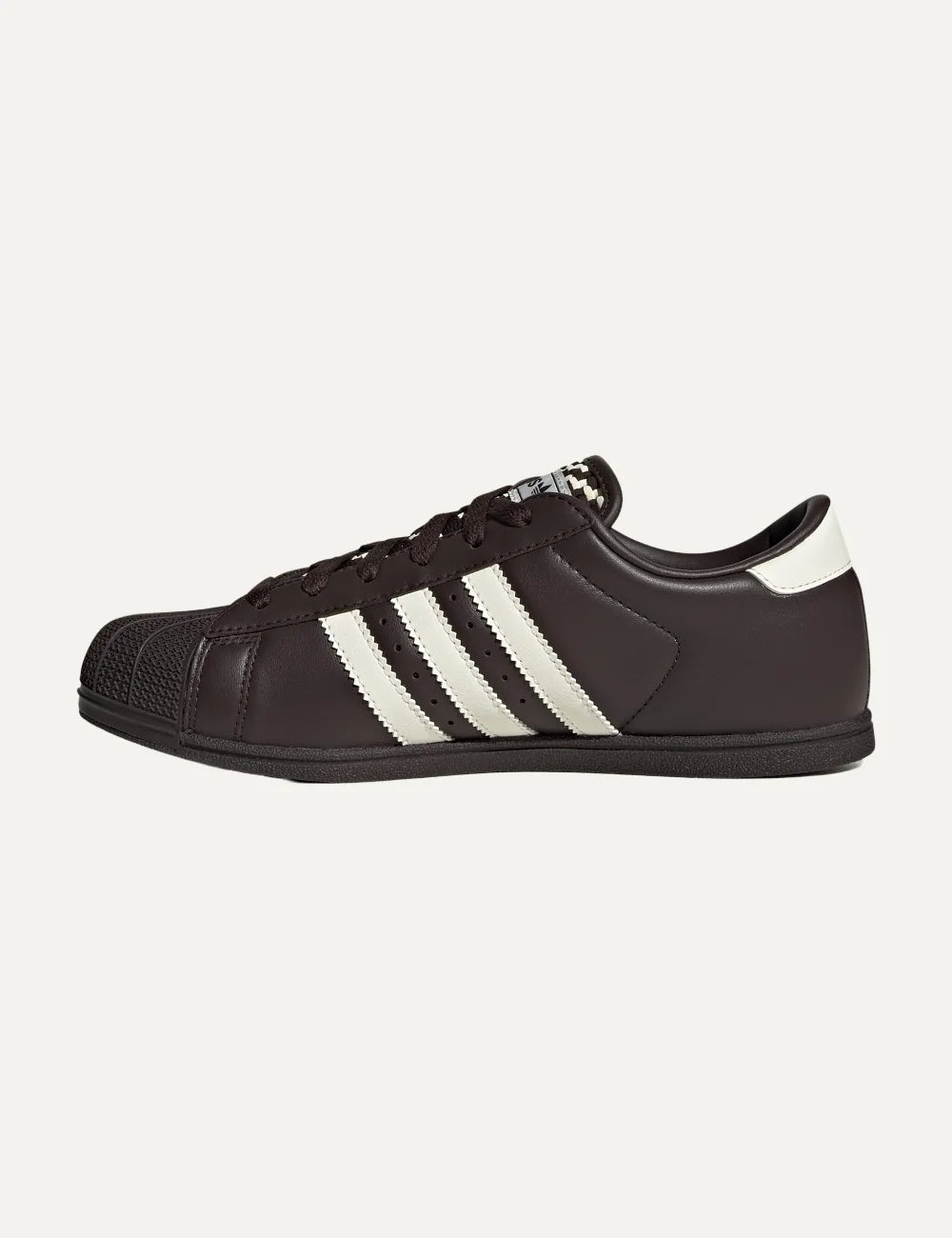  adidas Originals women Superstar Lo Pro Aurora Coffee leather sneakers with Cream White stripes opposite side view