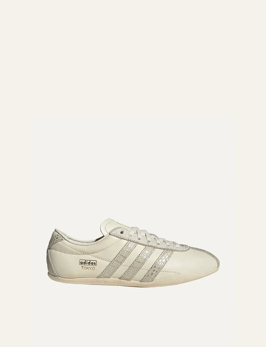 adidas Originals women Tokyo Cream White leather sneakers with metallic gold details