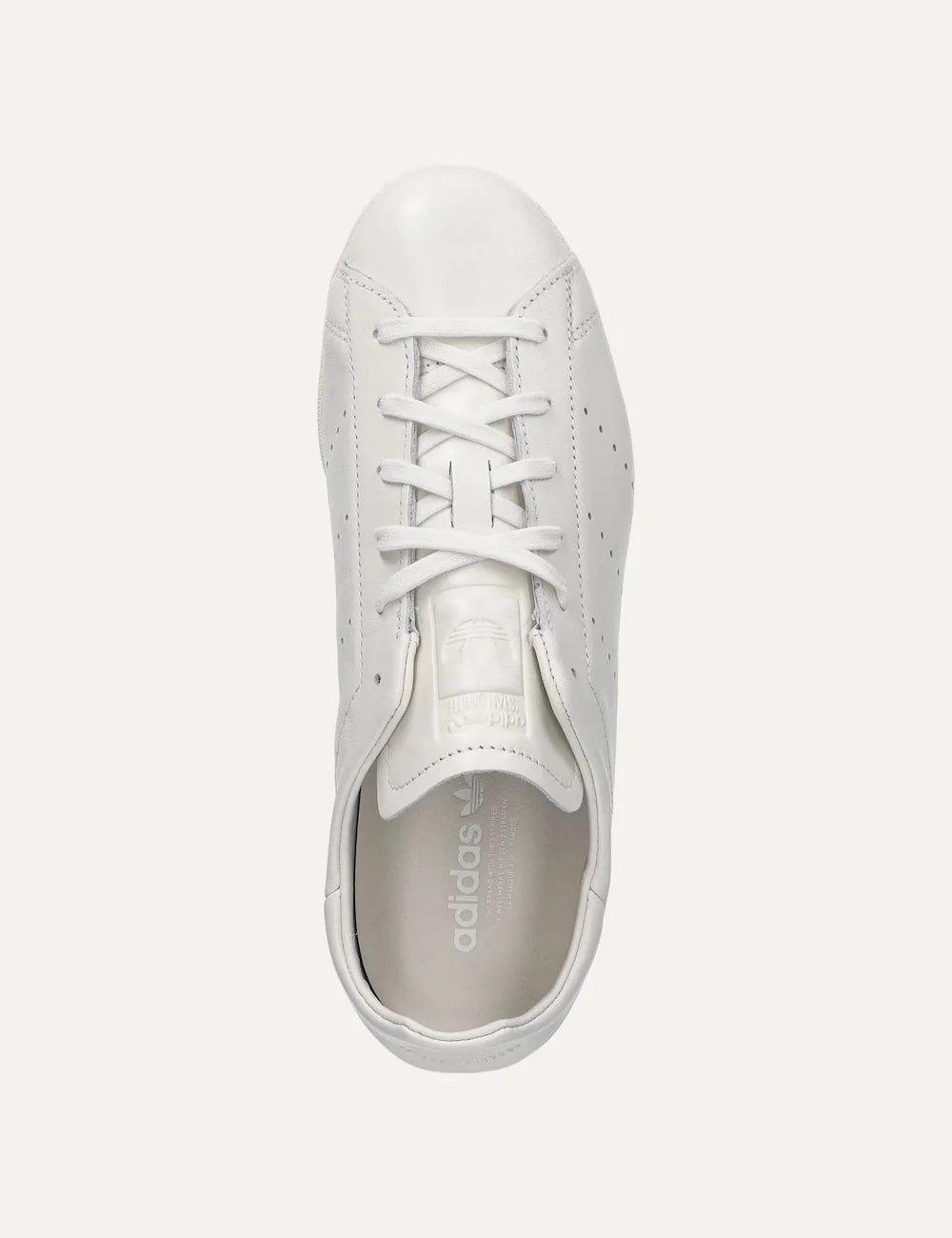 adidas Originals women white leather low-top sneakers with perforated 3-Stripes and rubber sole top