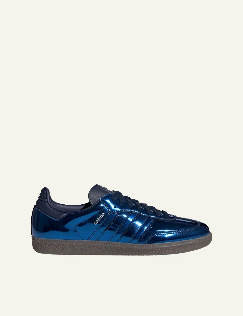 Women's Adidas Originals Samba OG sneakers in metallic Night Indigo blue with gum sole