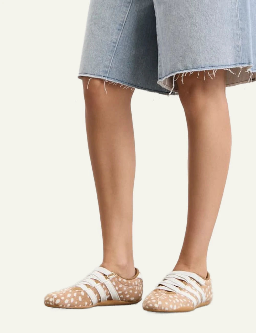 Women's adidas Originals Tokyo Mary Jane animal print pony hair sneakers in beige and ecru model