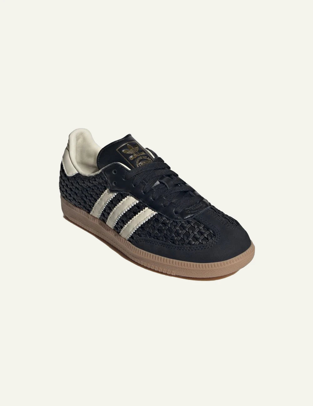 Adidas Samba OG sneakers black cream gold leather top view