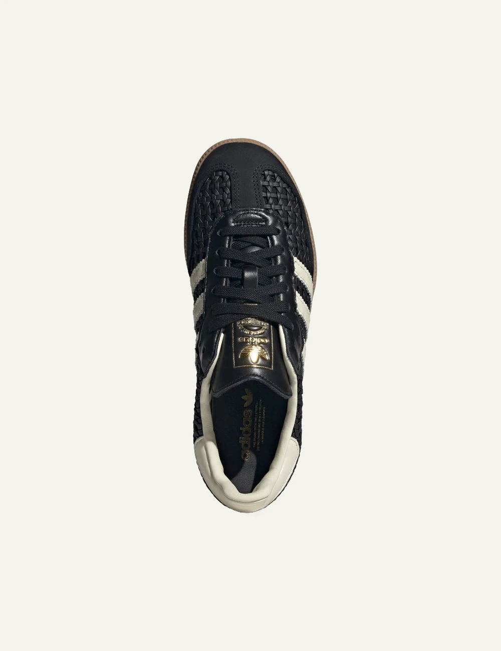 Adidas Samba OG sneakers black cream gold leather top view