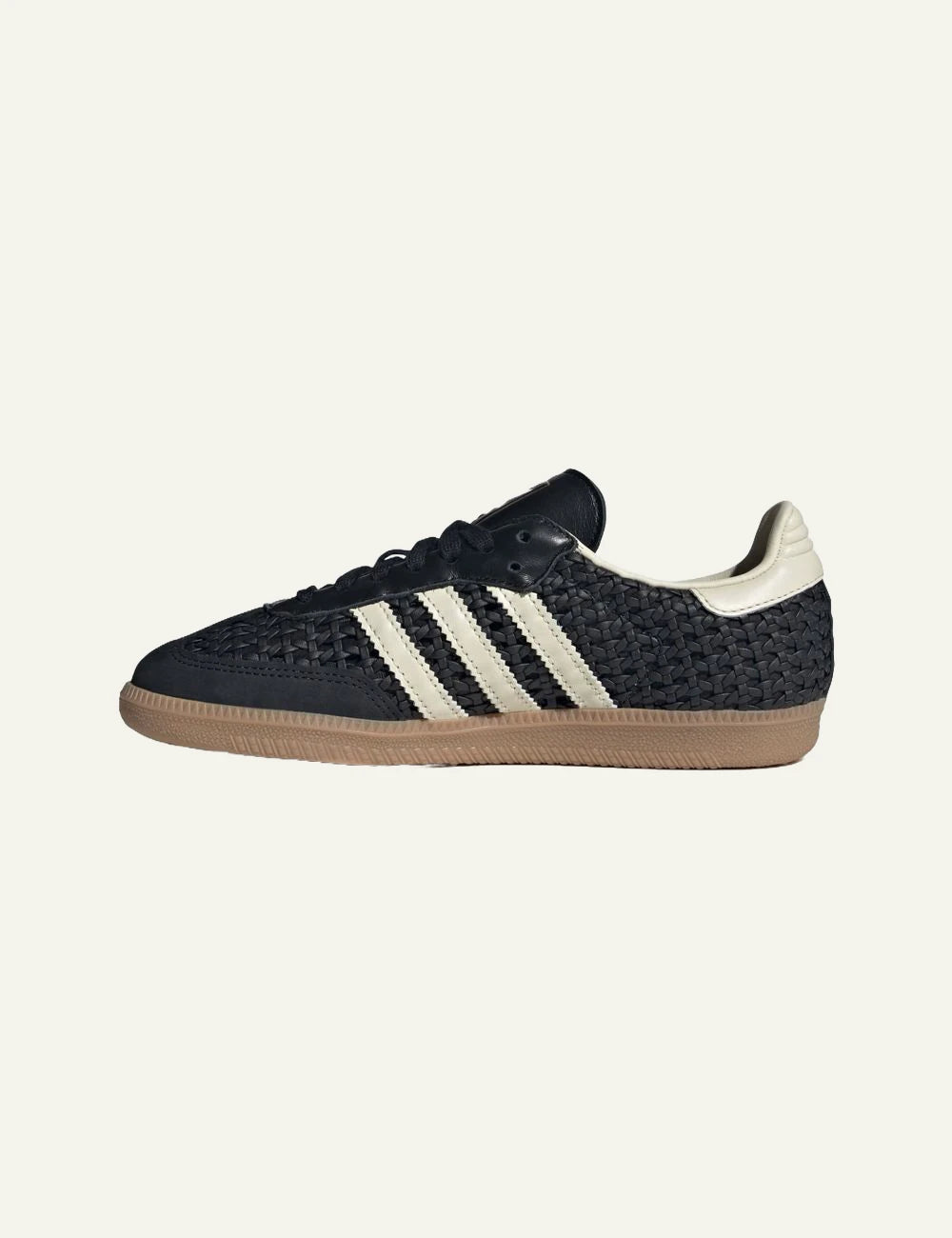 Adidas Samba OG sneakers black cream gold leather profile view