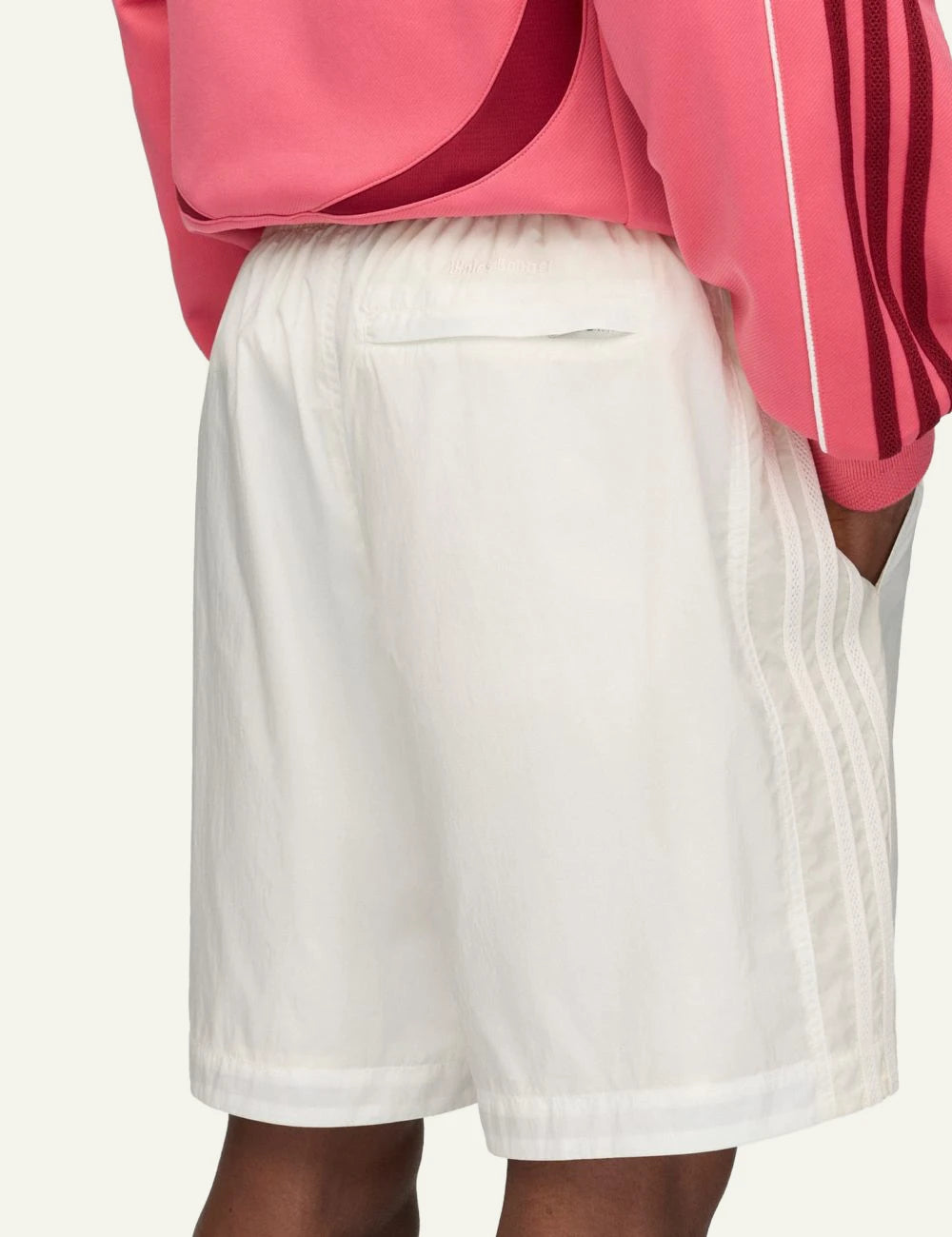Adidas Wales Bonner football shorts off white stripes back view