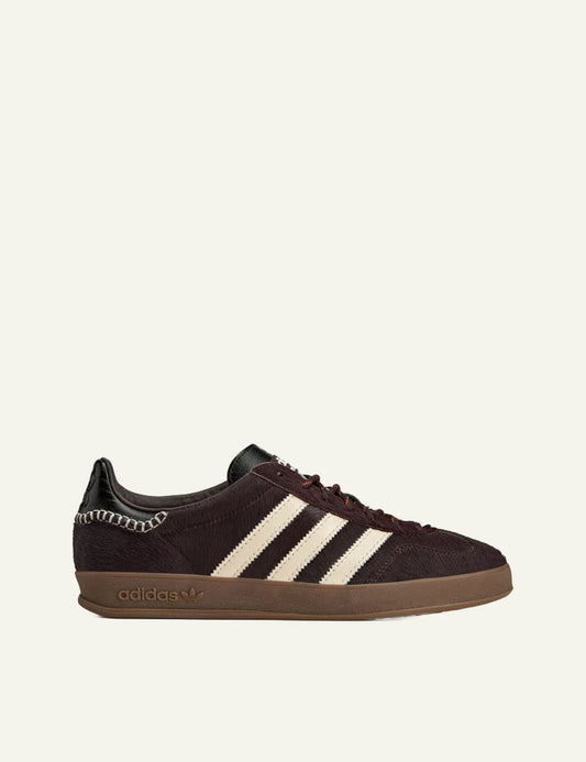 Adidas Wales Bonner Gazelle Pony sneakers brown leather stripes side view
