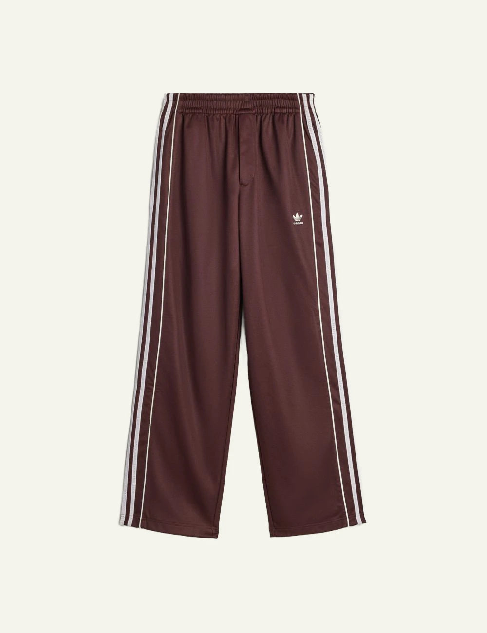 Adidas Wales Bonner track pants brown stripes wide leg front flat view