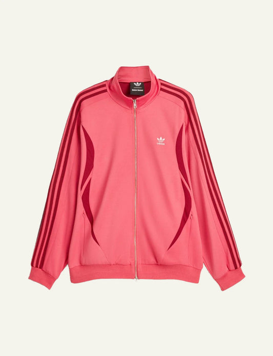 Adidas Wales Bonner track top pink zip jacket front flat view