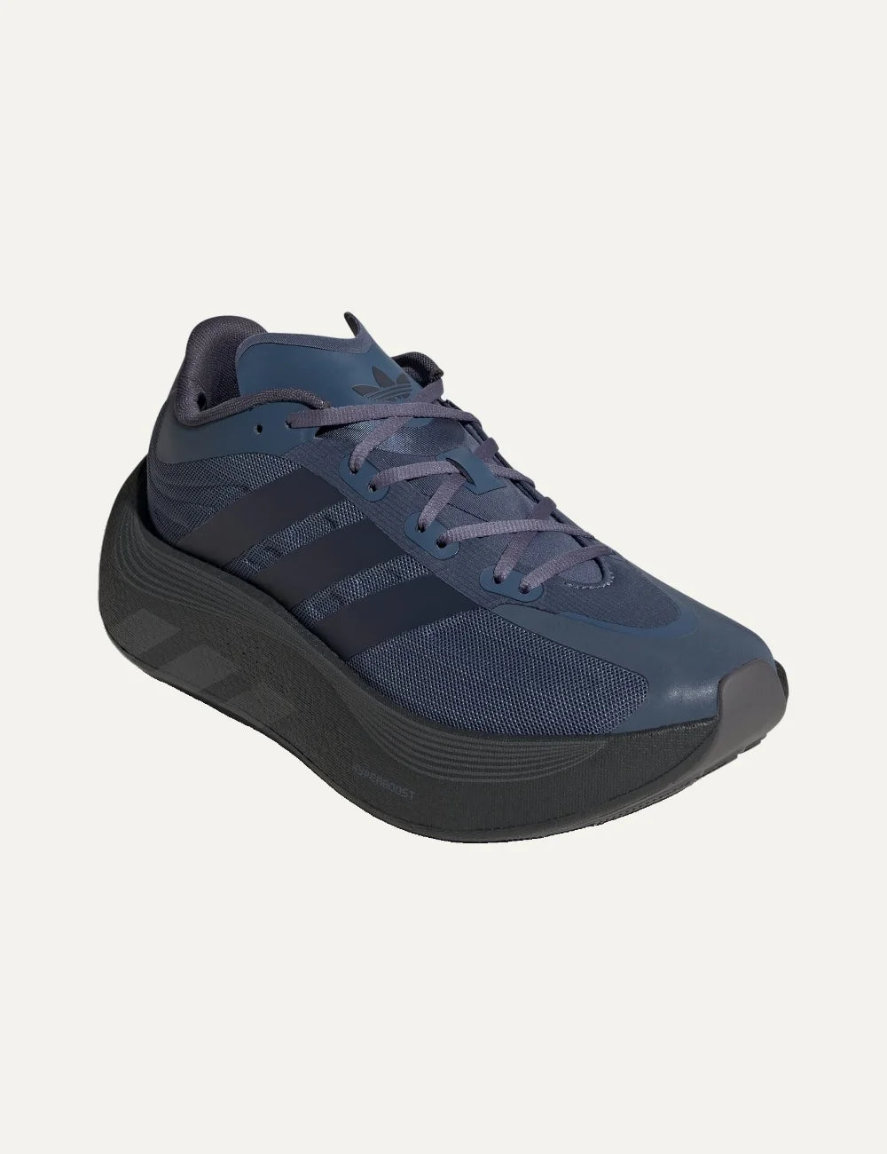 adidas women HYPERBOOST Ephr LT sneakers in Preloved Ink, Legend Ink and Carbon with textile upper and chunky HYPERBOOST sole angled