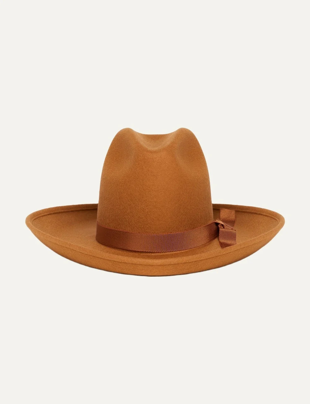 Alanui women Cowboy tan felted wool hat with grosgrain ribbon