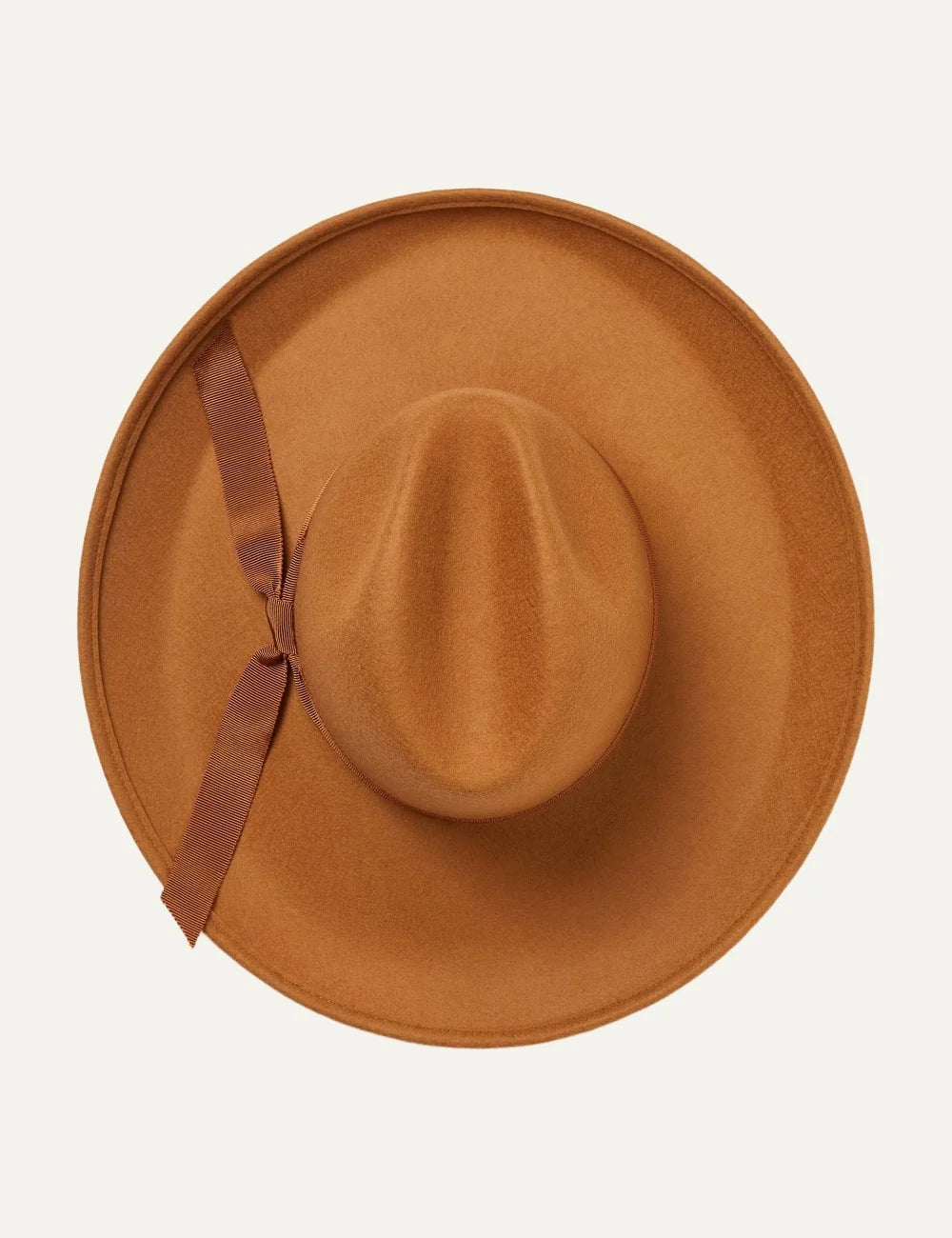 Alanui women Cowboy tan felted wool hat with grosgrain ribbon top