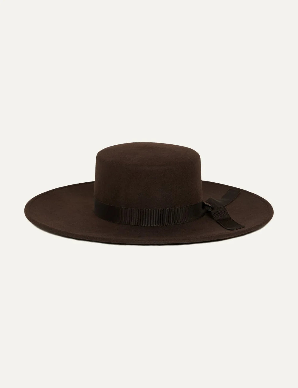 Alanui women Gaucho dark brown felted wool wide brim hat with grosgrain ribbon