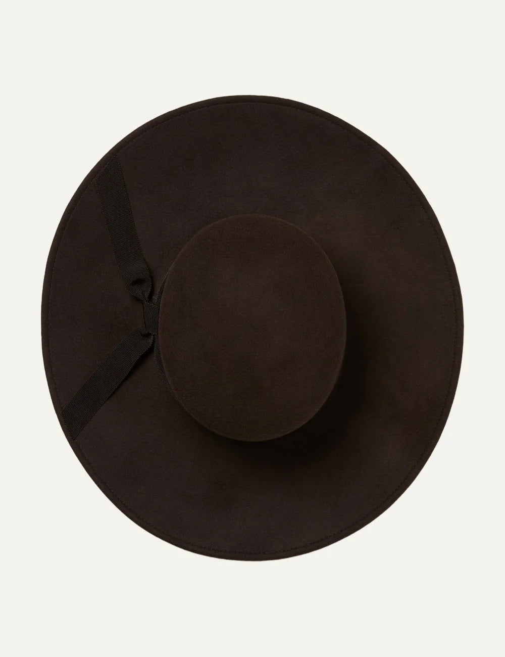 Alanui women Gaucho dark brown felted wool wide brim hat with grosgrain ribbon top