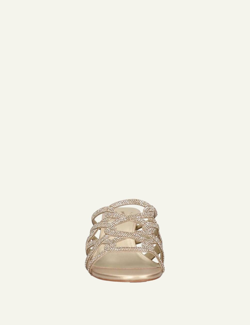 Albano mules gold strass kitten heel front