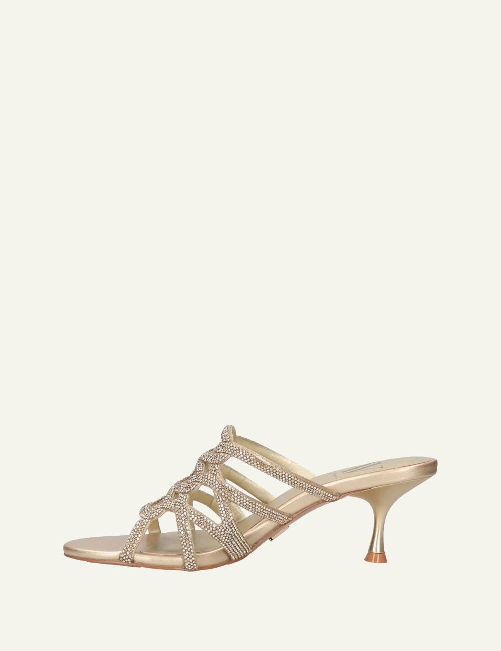 Albano mules gold strass kitten heel profile