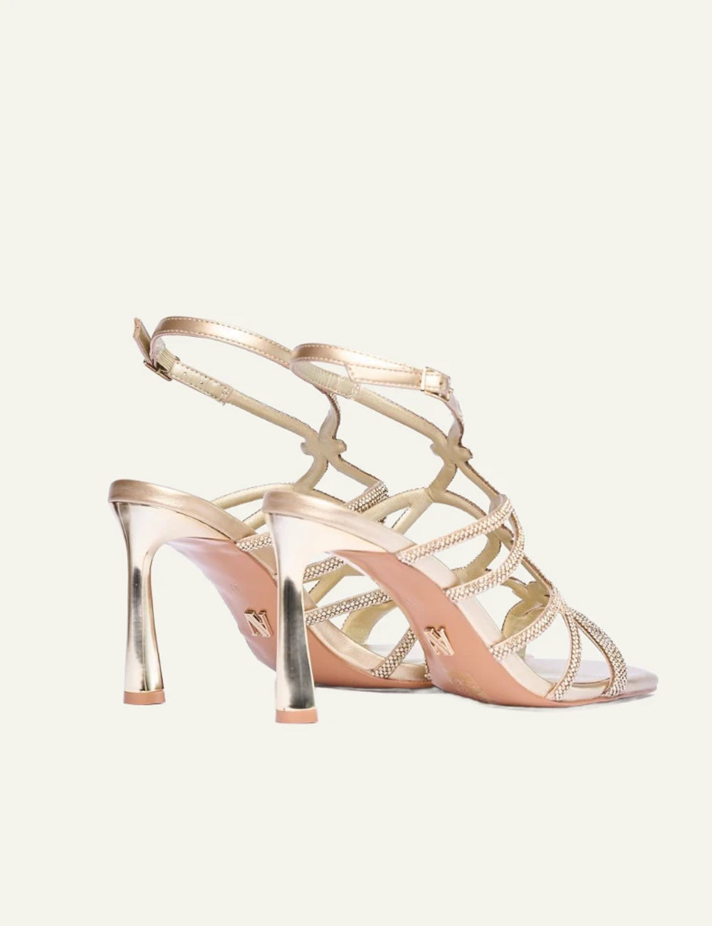 Albano sandals platinum strass heel back