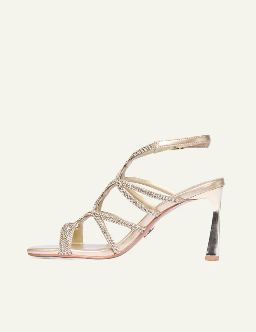 Albano sandals platinum strass heel profile
