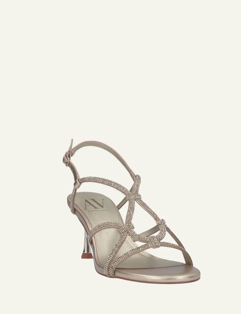 Albano sandals platinum strass stiletto heel angled