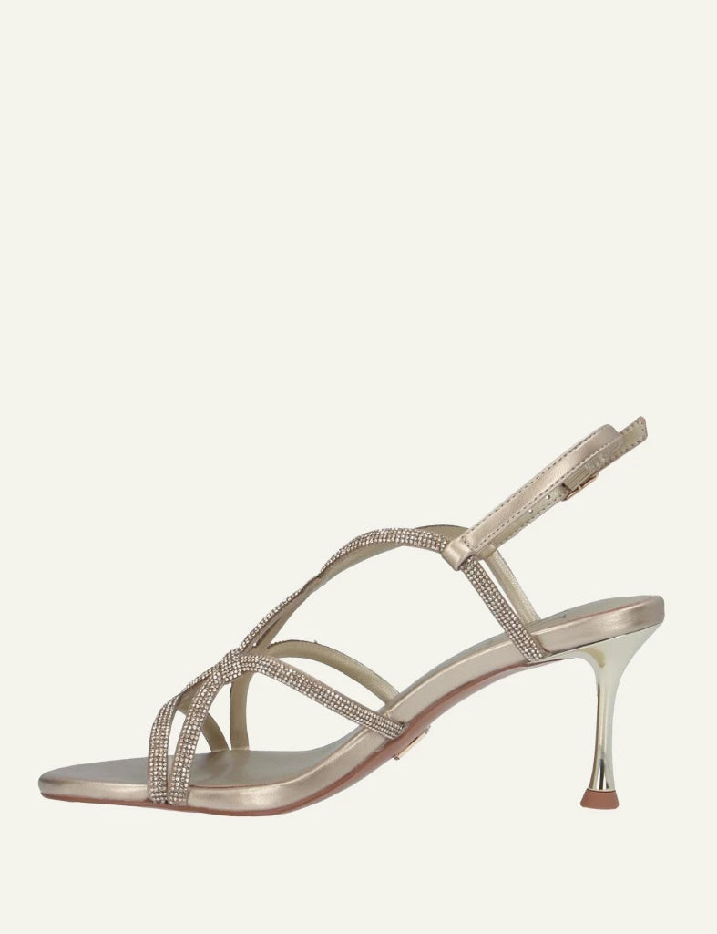Albano sandals platinum strass stiletto heel profile