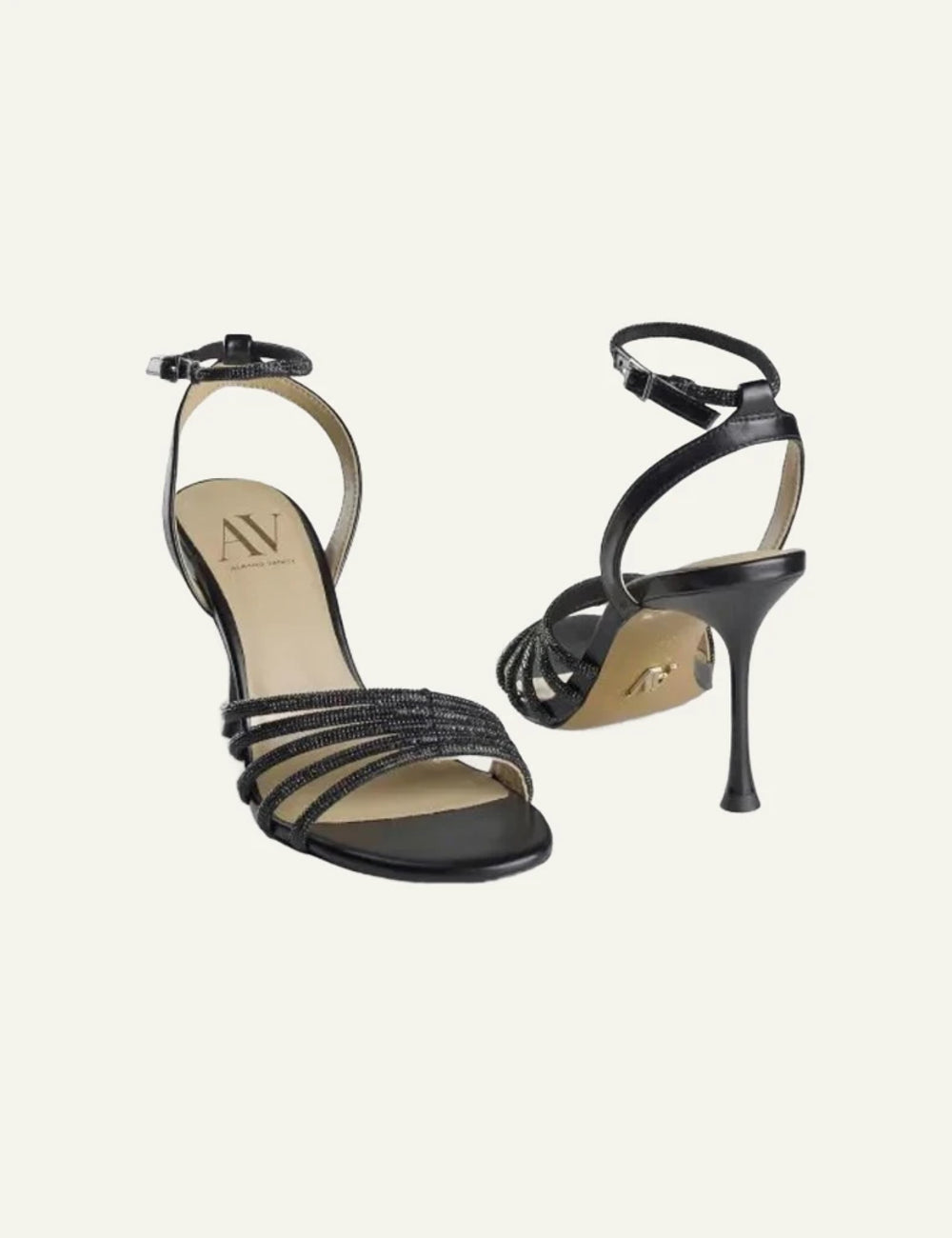 Albano Vanity sandals black strappy heel back