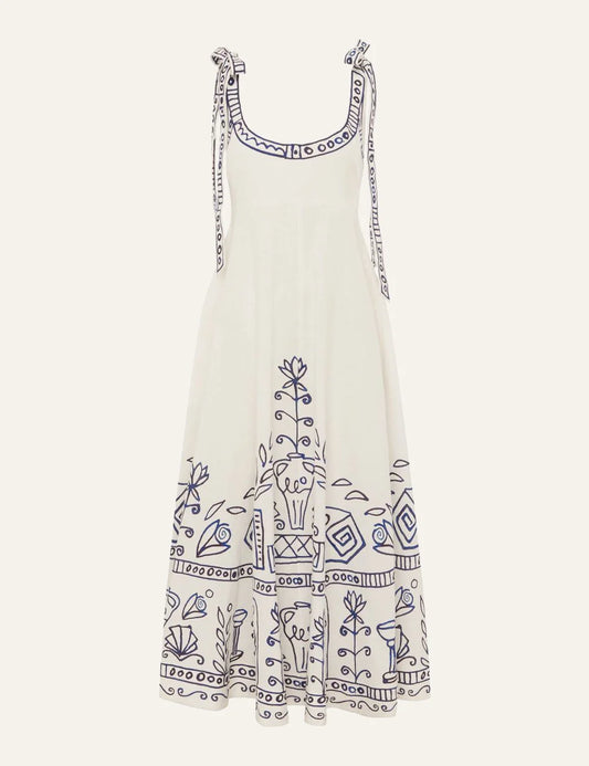 Alemais women’s midi sundress flat lay front view