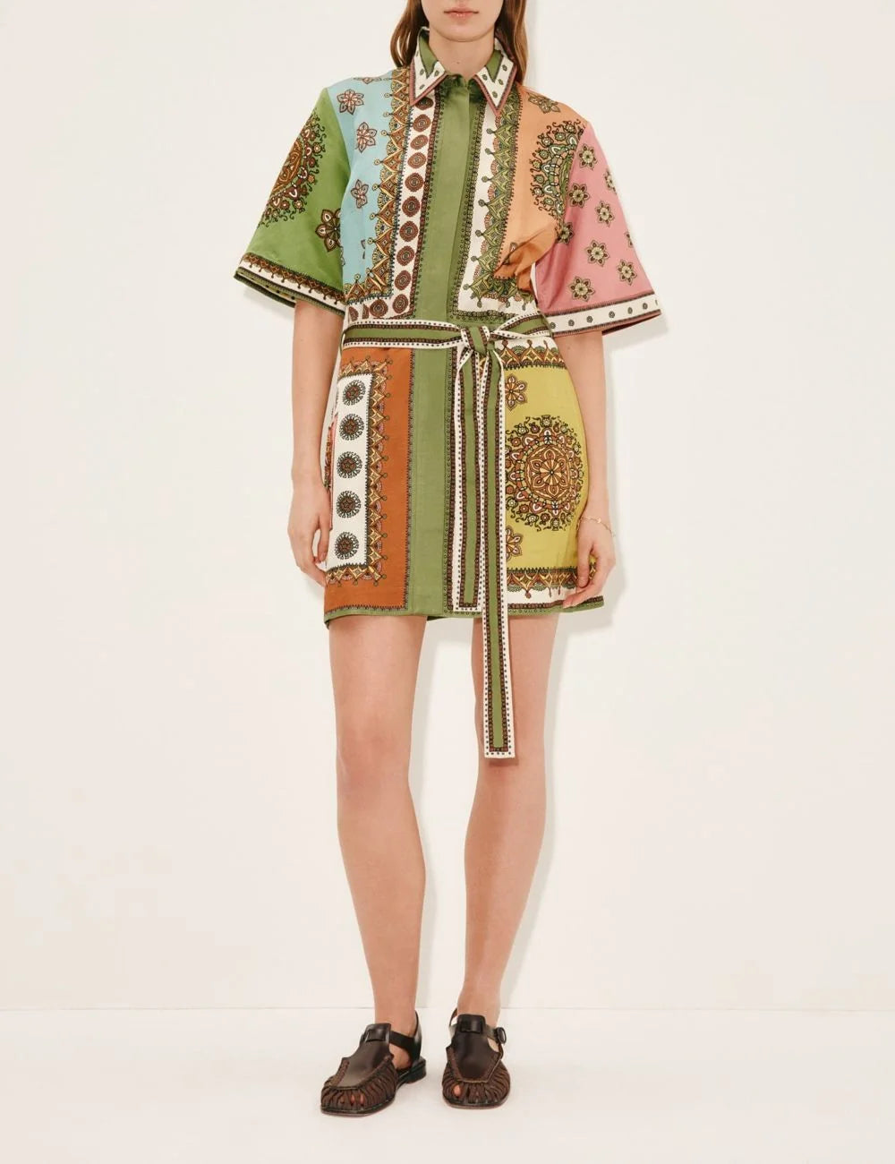 Alemais Contina mini dress front view worn on model