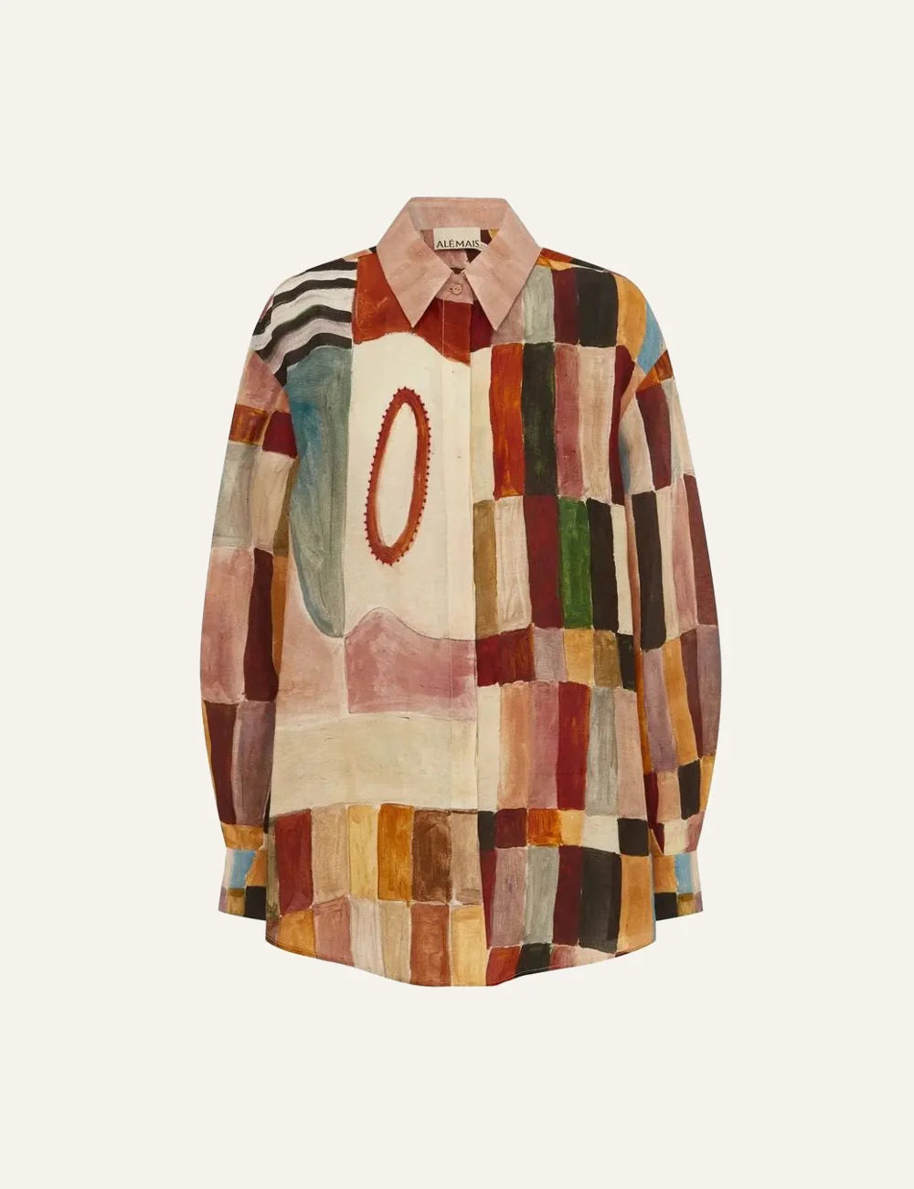 Alemais women’s multicolor shirt flat lay front view