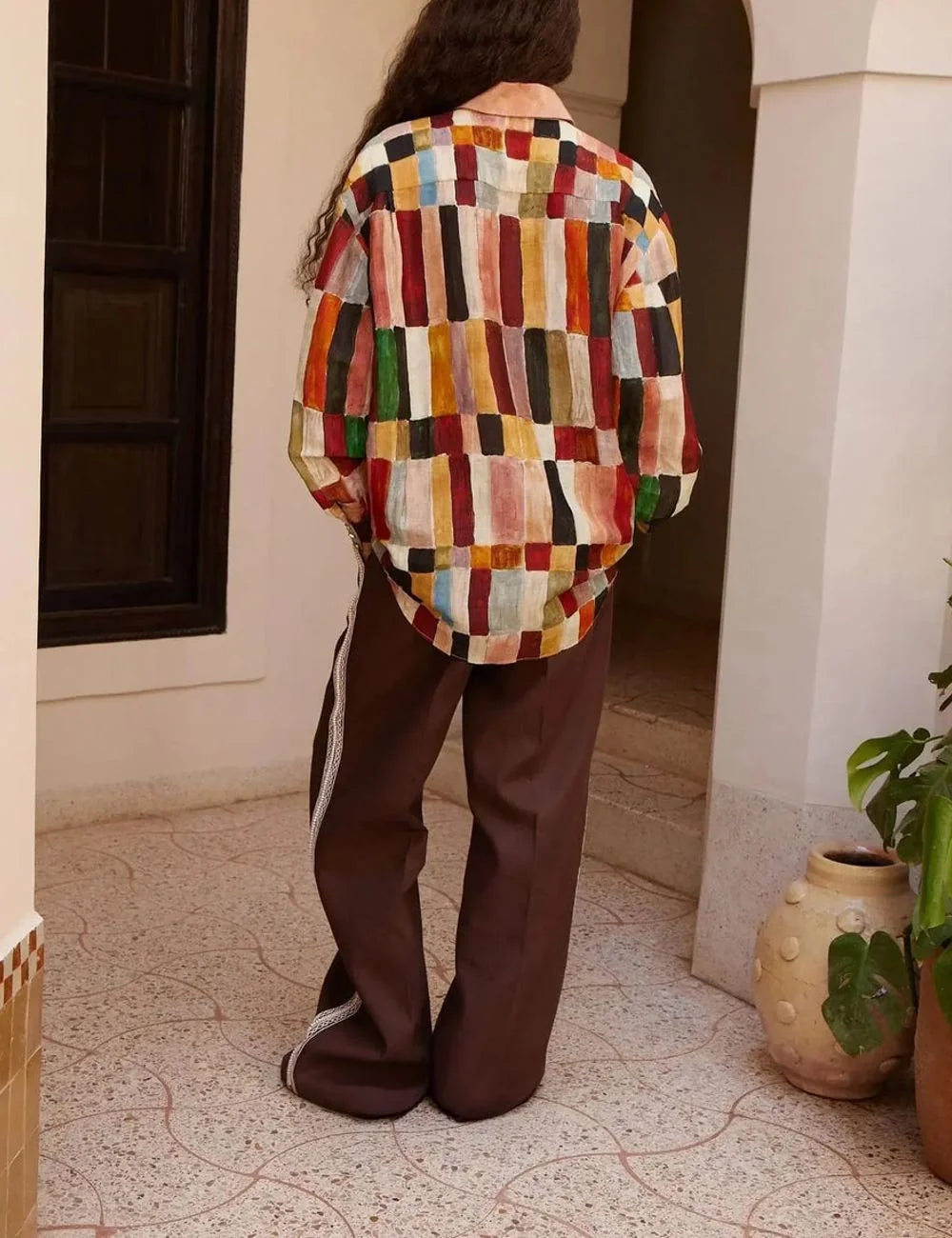 Alemais women’s multicolor printed shirt Marjorelle back view