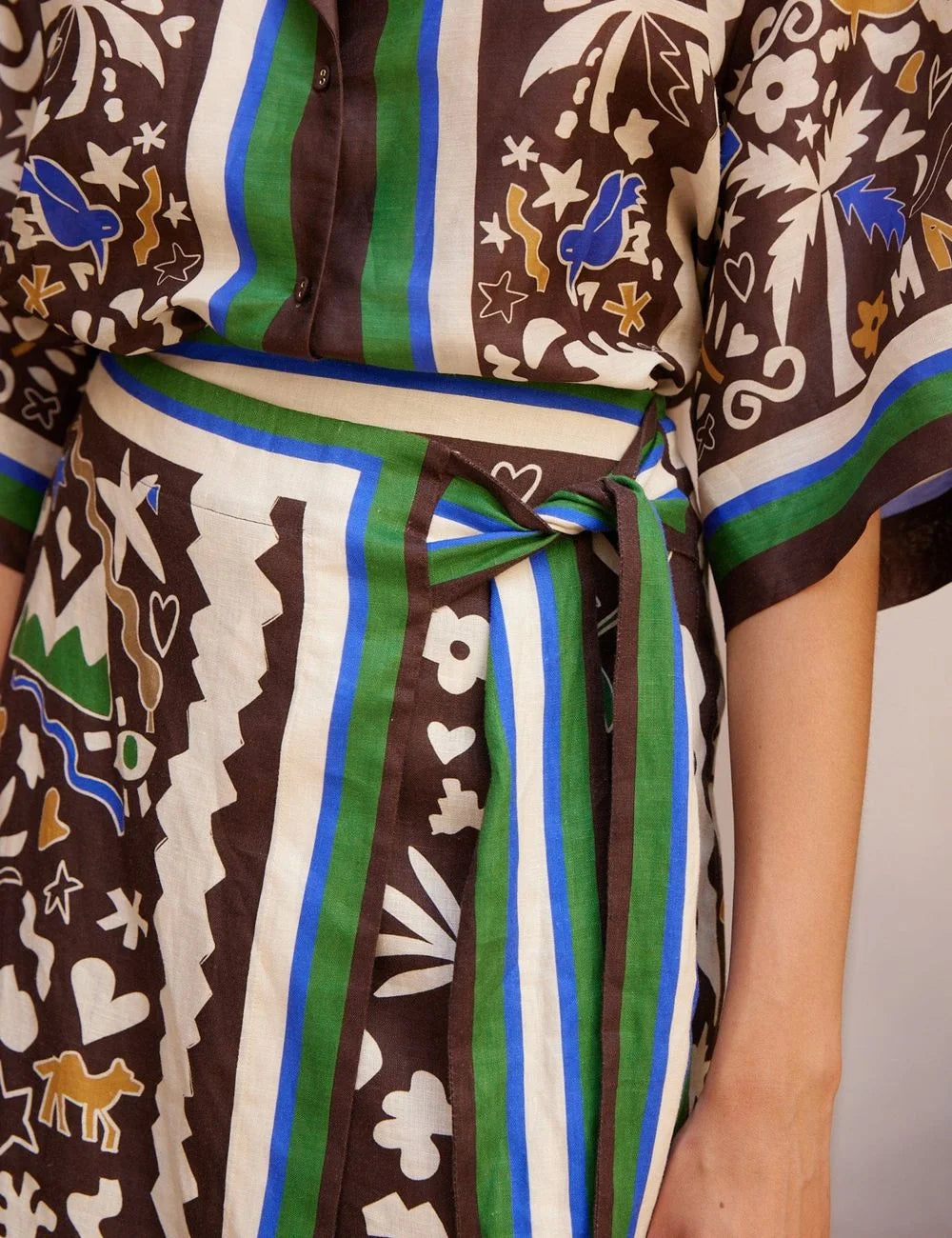 Alemais Maroc wrap skirt waist tie detail close up