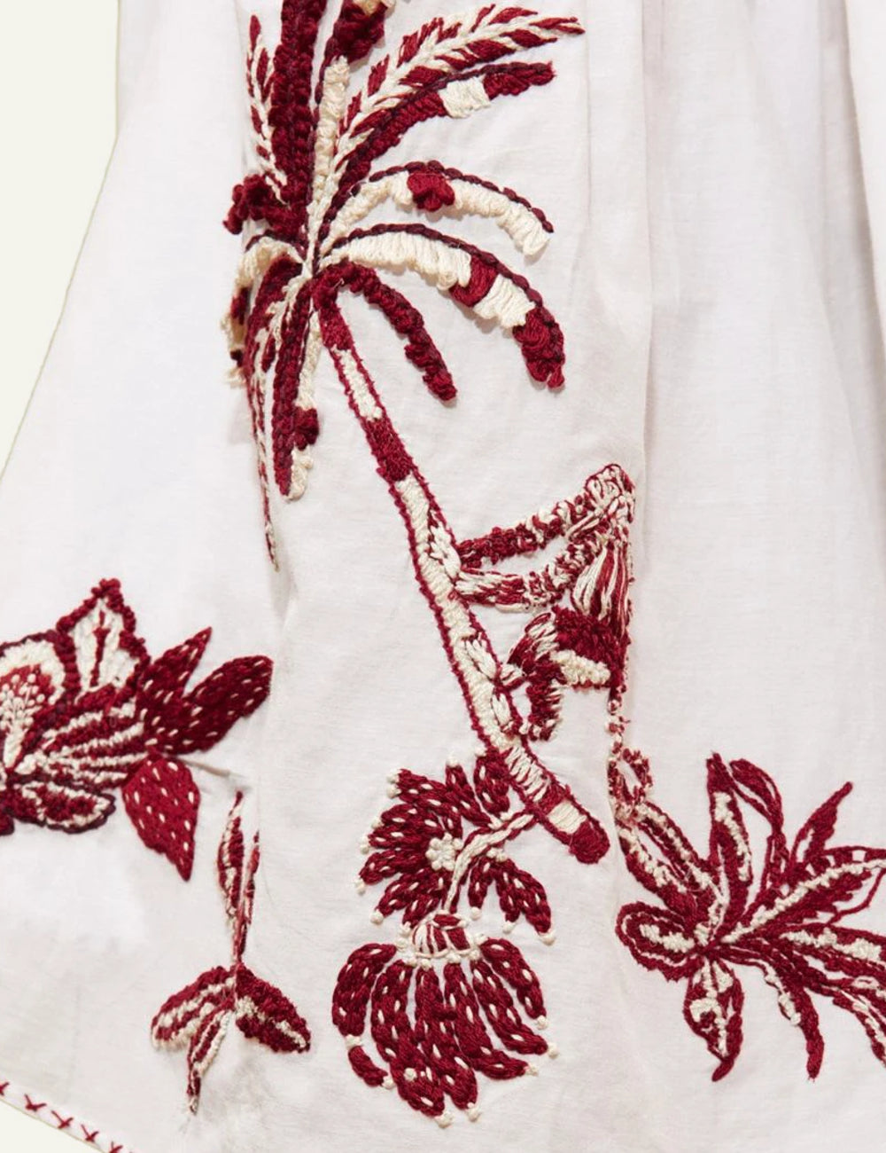 Alemais Odie embroidered top white me red embroidery details
