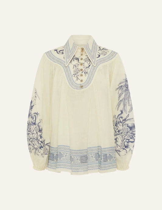 Alemais Villa Romantica blouse front view