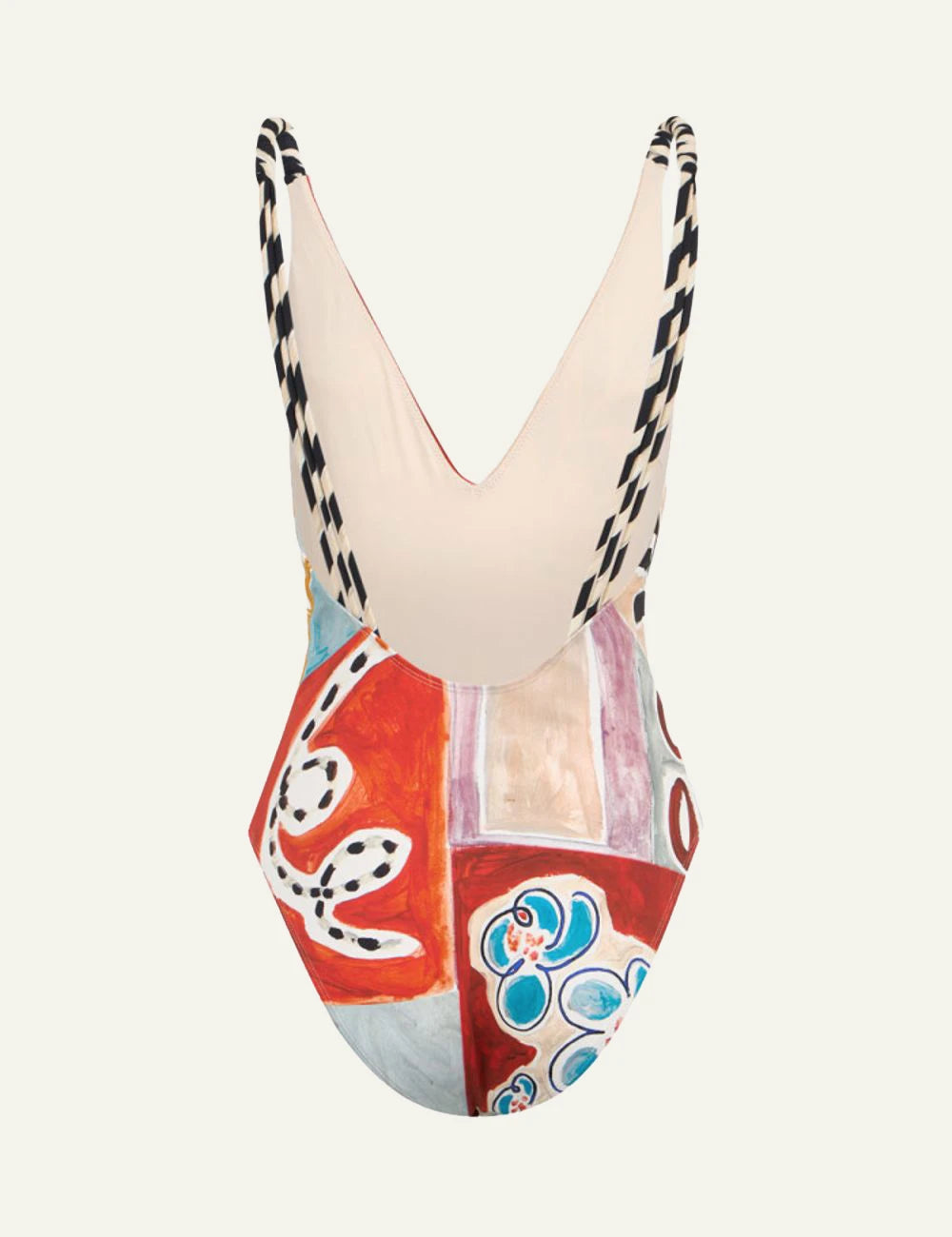 Alemais multicolor one piece swimsuit artistic print back view