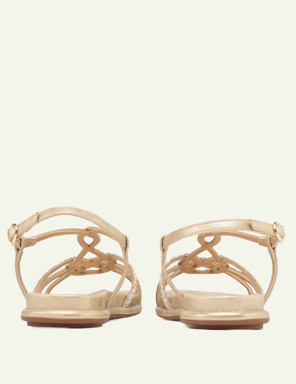 Alma en Pena strappy flat sandal gold strass back view