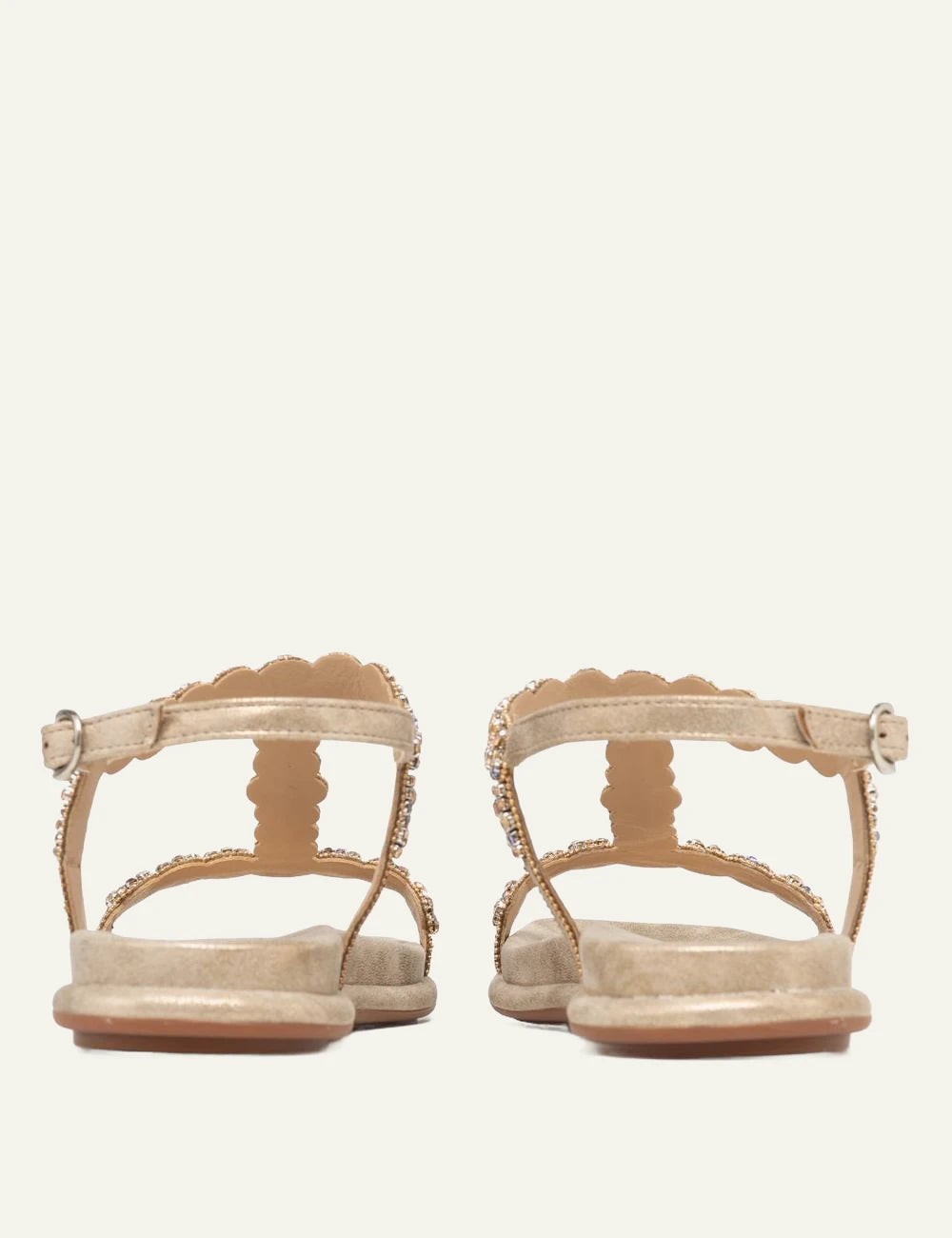 Alma en Pena T-bar sandal gold multicolor strass back view