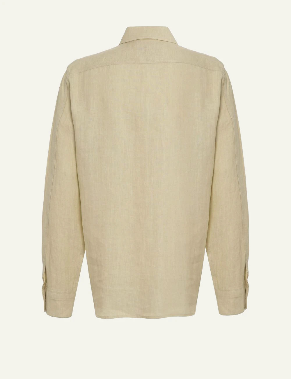 Amaranto beige linen shirt back view