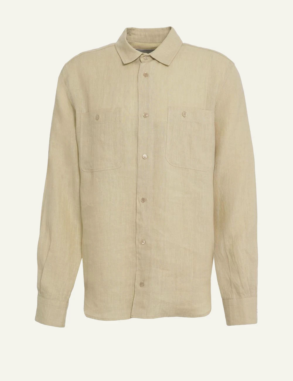 Amaranto beige linen shirt front view