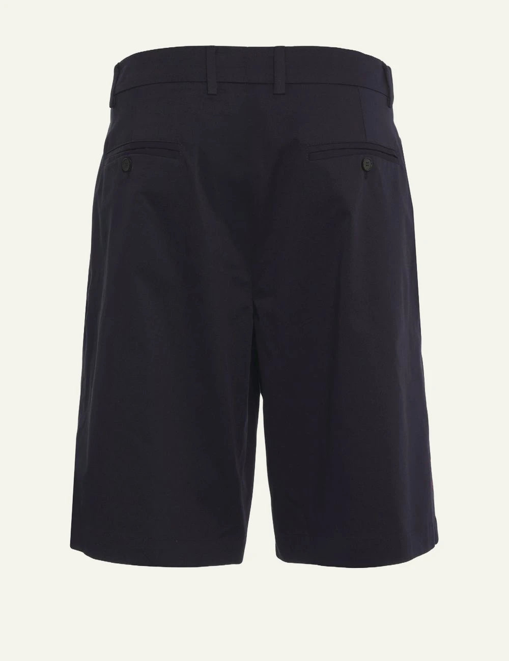 Amaranto navy cotton shorts tailored back view