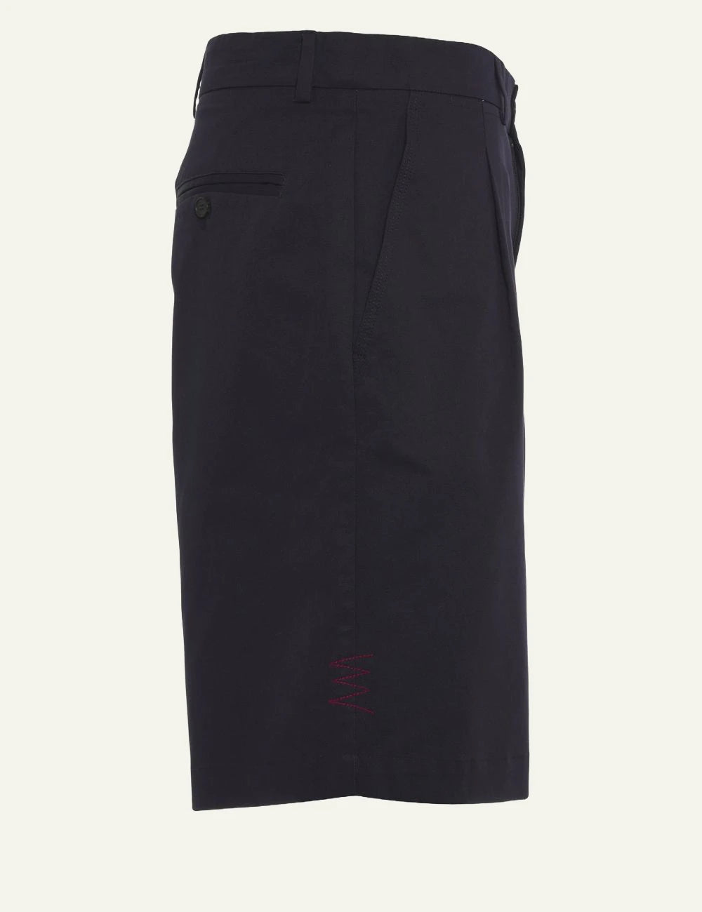 Amaranto navy cotton shorts tailored side view