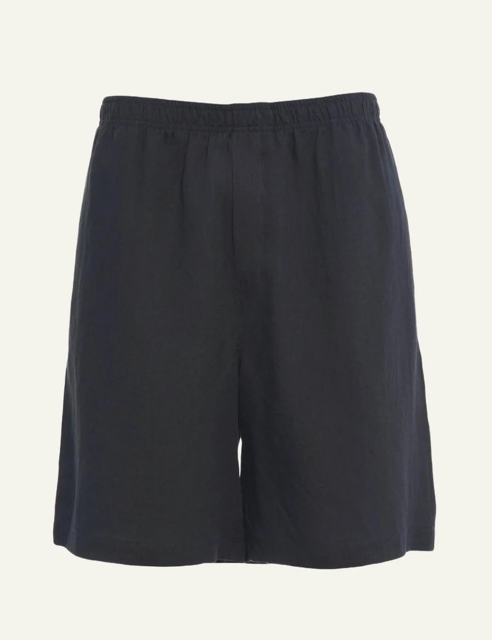 Amaranto navy linen shorts front view