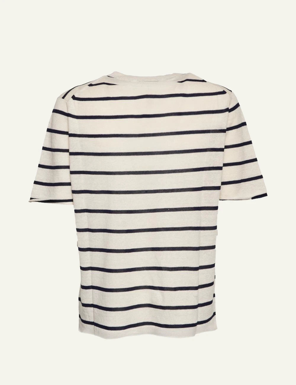 Amaranto striped t-shirt white navy back view