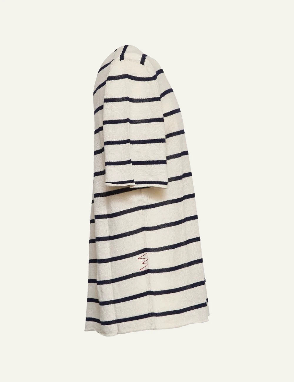 Amaranto striped t-shirt white navy side view