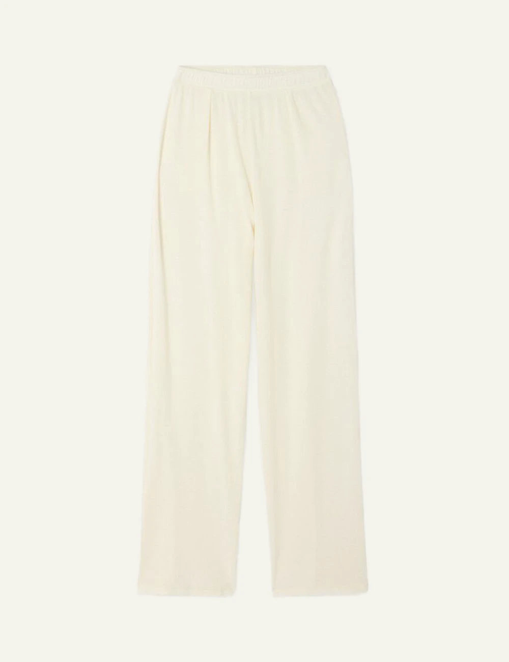 American Vintage Atatrip pants ecru loose fit mesh jogger elastic waist front