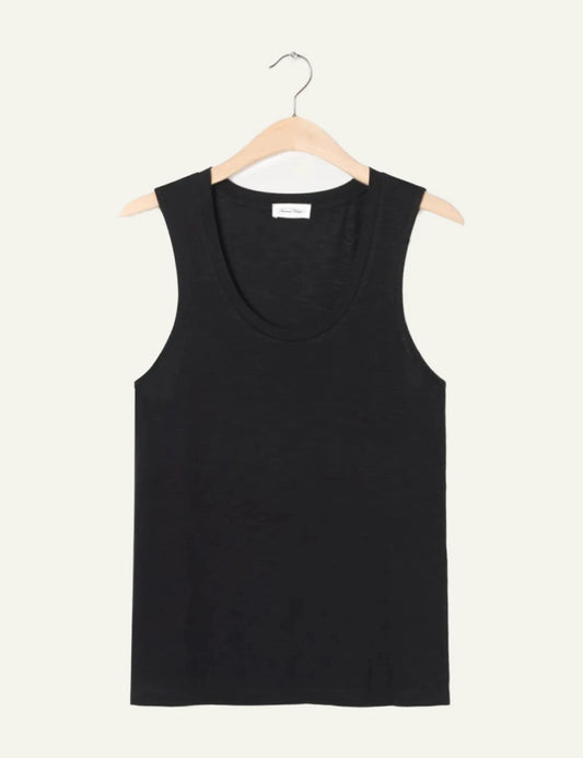 american vintage grey tank top scoop neck sleeveless front flat view