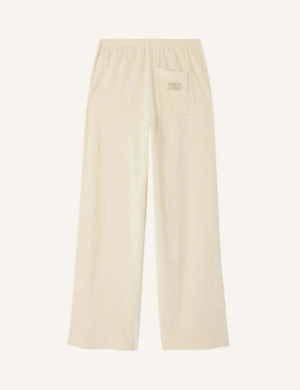 American Vintage Fuxow pants ecru loose fit straight leg terry elastic waist back